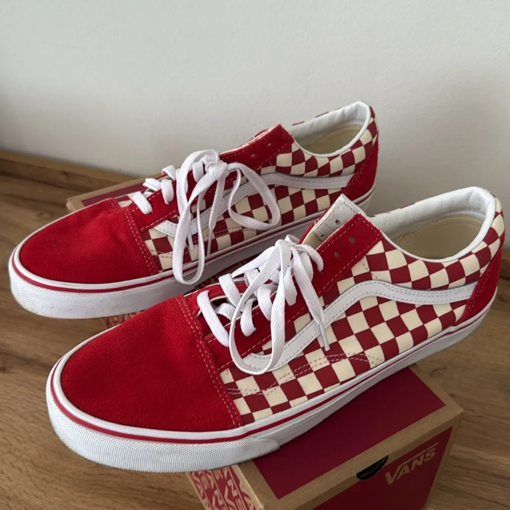 Old Skool Red Checker Vans